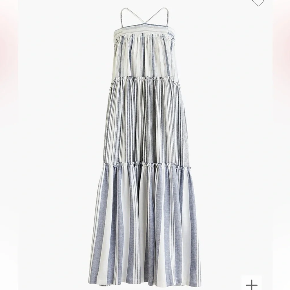 J Crew Women's Chambray‎ Blue Stripe Dress